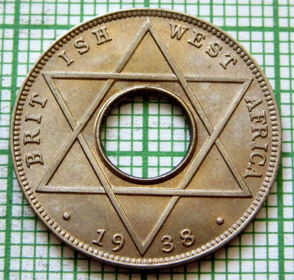 BRITISH WEST AFRICA GEORGE VI 1938 1/10 PENNY, SCARCE DATE, AUNC km# 7 - Image 3 of 4