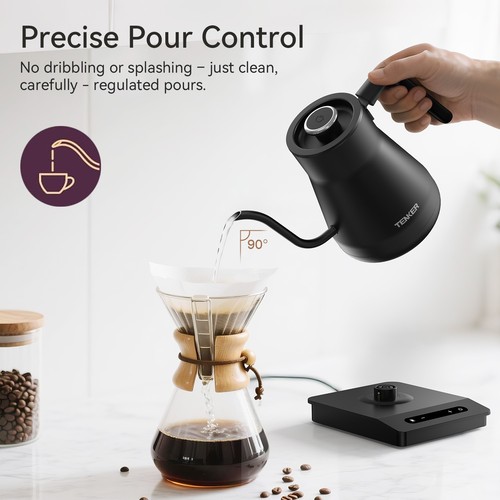 TENKER Electric Gooseneck Kettle Gooseneck Pour Over Coffee Tea Kettle 1200W - Picture 5 of 11