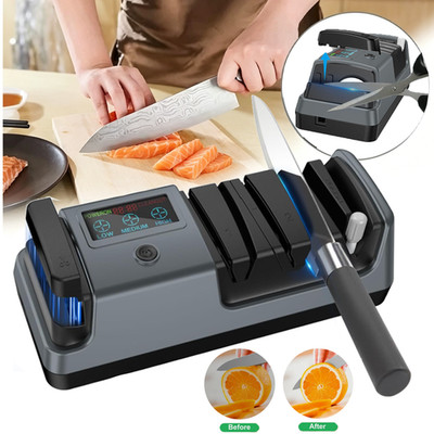5 in 1 Electric Knife Sharpener-3 Rotational Speed Adjustable Knife Sharpener