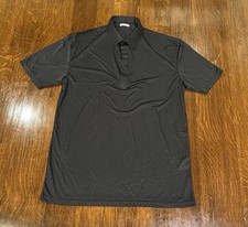 Collars and Co Dress Collar Polo Shirt Men 2XLT Tall Black Stretch Semi-Spread