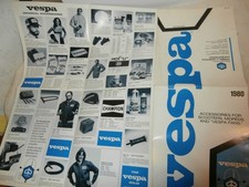 Vintage 1980 Piaggio Vespa Scooter Accessories Brochure Chart