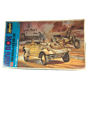 Vintage Hasegawa Kubelwagen B.M.W. & Sidecar Factory Bagged Parts