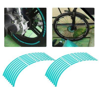 (GREEN)16PCS Reflektierende Radstreifen Fahrrad Motorrad 16-18 Zoll