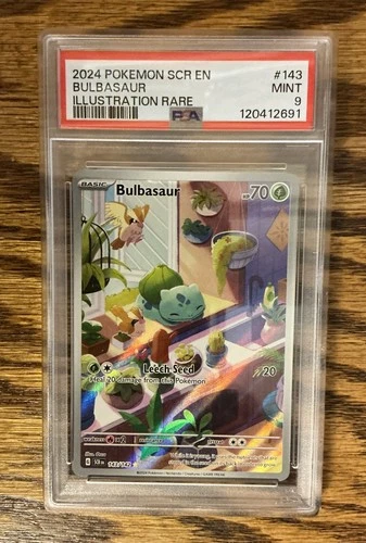 2024 Pokémon Stellar Crown Bulbasaur #143/142 PSA 9 Special Illustration Rare
