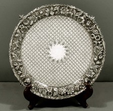 Kirk Sterling Silver Tray c1925 HAND DECORATED