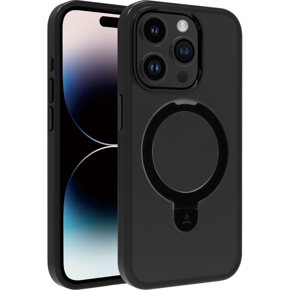 Coque ADEQWAT iPhone 15 Pro MagSafe 2 en 1 noire en silicone