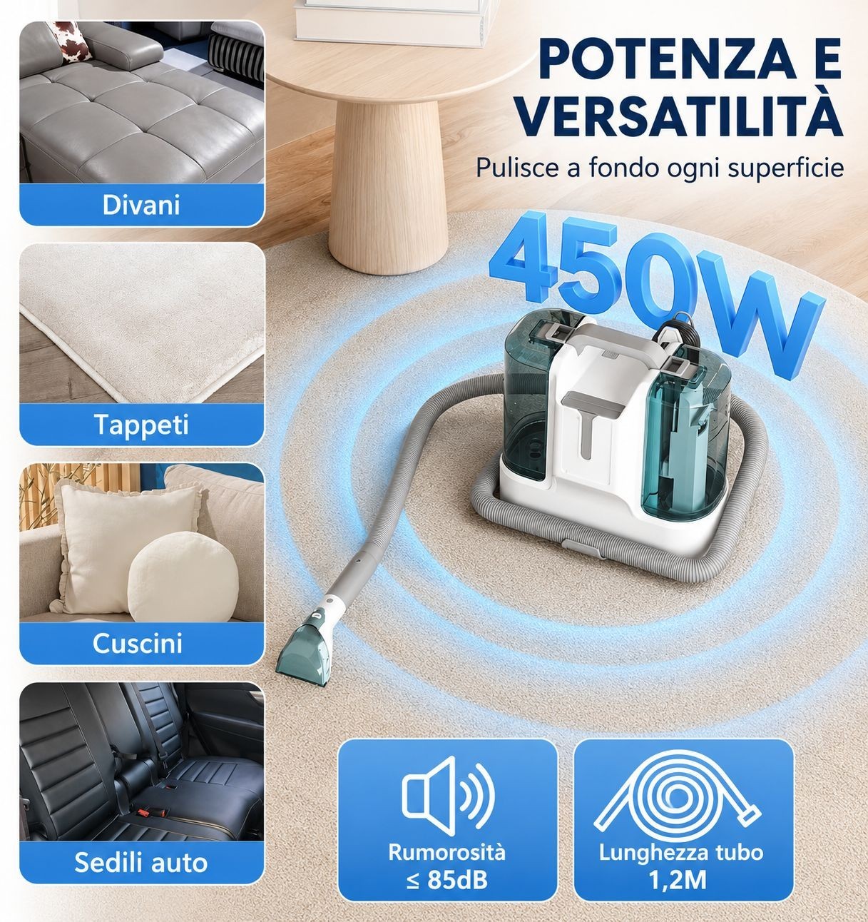 Lava Tappeti e Divani Portatile 3 in 1 450W foto 6