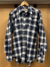 Rockmount Ranch Wear Shirt Mens Medium Blue Western Pearl Snap Horseshoe