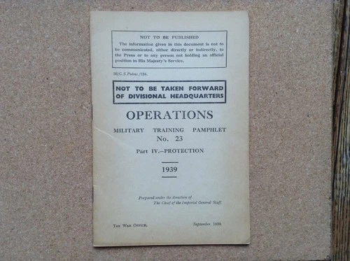 Vintage WW2 Operations Military Training Pamphlet No. 23 Part 4 Protection -1939