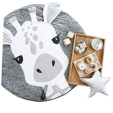 Kids Nursery Rug Play Mat Round Carpet Cartoon Home Decor Animal Round Giraffe