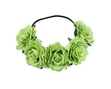 Women's Hawaiian Rose Flower Stretch Headband Artificial Flower Hairband Flor...