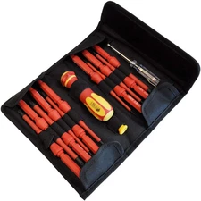 14 Piece 1000 V Insulated Screwdriver Set with Interchangeable Blades, Voltage T