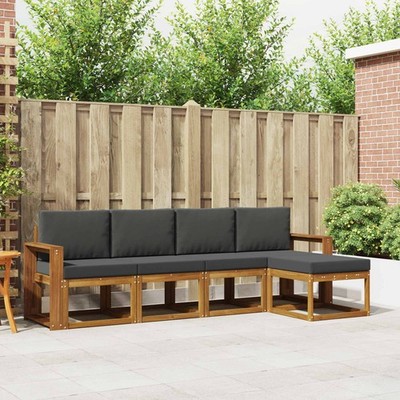 Outdoor-Sofagarnitur 5 pcs Massivholz Akazie Gartenmöbel Set Ecksofa vidaXL