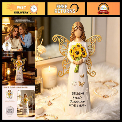 Hand-Painted Angel Statue 5.9'' - Sunflower Get Well Gifts, Recovery & Encouragem