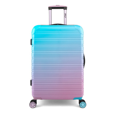 iFLY Fibertech 24'' Medium Checked Suitcase   Hardside Expandable, Cotton Candy