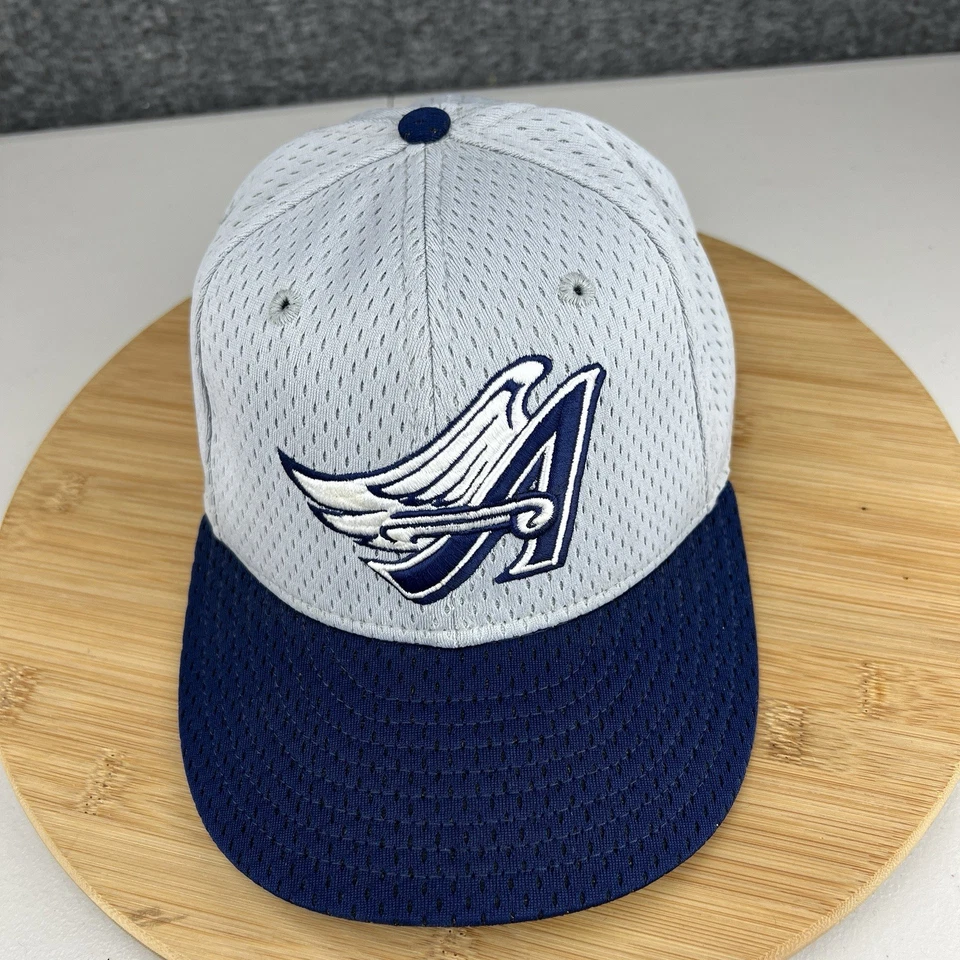 De colección 1998-2000 Anaheim Angels Gorra Ajustada 7 1/4 New Era Gris Jersey Malla Alas Foto 2 de 4