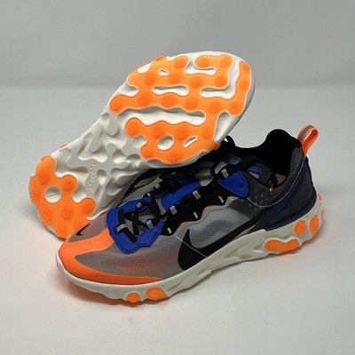 Nike Blue & Orange React Element 87 Shoes Men's 9 US AQ1090-004
