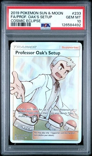 Professor Oak's Setup 233/236 Cosmic Eclipse Pokemon PSA 10