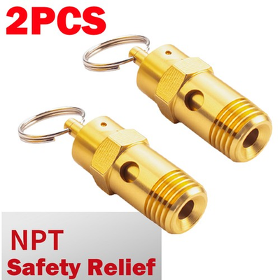 #ad #ad 2PCS 1 4quot; NPT 200 PSI Air Compressor Relief Pressure Safety Valve Tank Pop Off $12.79