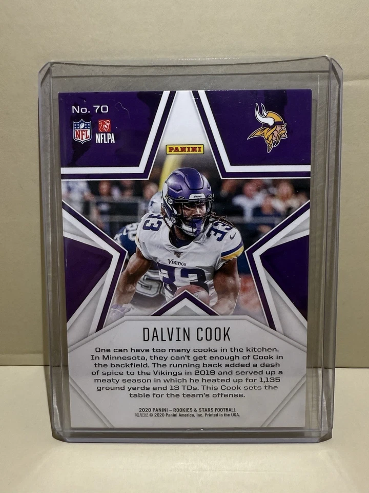 2020 Panini Rookies & Stars Dalvin Cook TRUE BLUE #'d /49 Minnesota Vikings #70 - Image 2 of 3