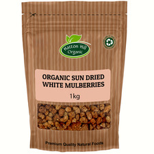 Organic Sun Dried White Mulberries 1kg by Hatton Hill Organic 13.99 per kilo