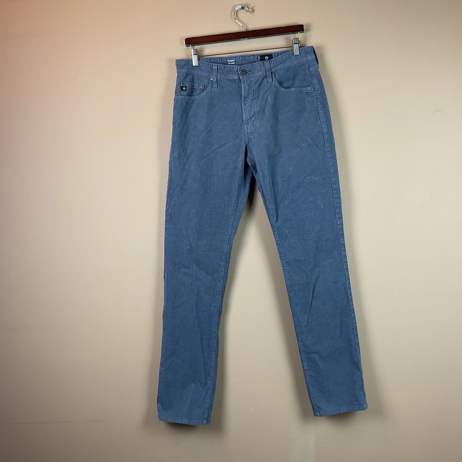 Adriano Goldschmied Everett Corduroy Pants Mens 32 X 34 Blue Slim Straight