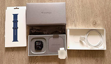 Apple Watch Ultra 3 Titan schwarz, Ocean Armband blau, wie neu 100% Akku