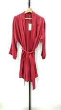 Quince Women 100% Washable Silk Robe Crimson Dress M