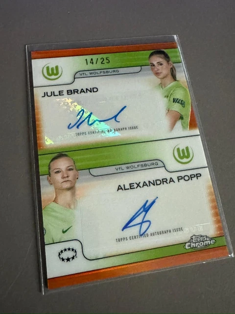 JULE BRAND ALEXANDRA POPP DUAL AUTO 14/25 TOPPS CHROME 2024/25 VFL WOLFSBURG