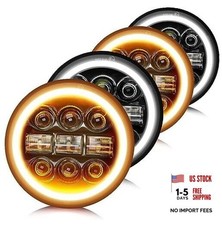 5.75 Led Headlight 5 3/4 Round Led Headlights Whit DRL Amber Turn Signal 4PCS
