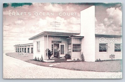 Postcard GA St Simons Island Crafts Ocean Court Motel c1950s