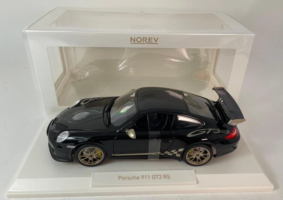 Norev Porsche 911 GT3 RS black & gold 2009 1/18 187563 - Immagine 2 di 4