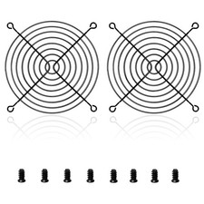 140mm Fan Grill and Bracket Set for PC Cooling - 2 Pack Black 