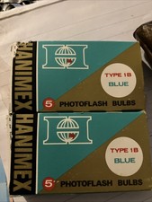 Vintage Hanimex Photoflash Bulbs, Type 1B Blue - 10 Count - Boxed