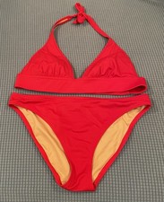 Victoria  s Secret Red Halter Bikini Set   Women  s Medium