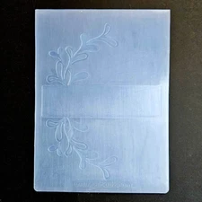 LEAFY BOUGH LABEL Embossing Folder Card Topper Sentiment Frame um574