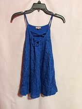 Eyeshadow Blue Lace Dress Womens Size L Spaghetti Strap Casual Cute