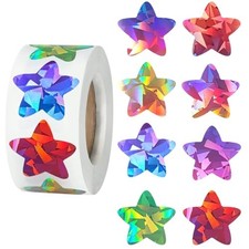 Star Stickers - 500Pcs 1Inch Holographic Colorful Star Holographic-multicolored