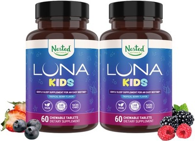 Nested Naturals Luna Kids Sugar-Free Sleep Aid Tablets for Children 4+ - Natu...