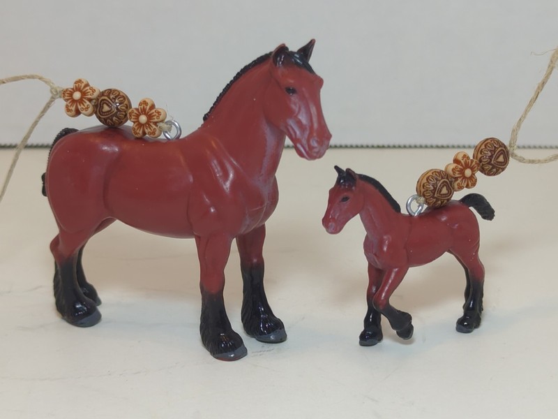 Clydesdale/Foal Horse Custom Christmas Tree Ornaments NEW North America Equine 