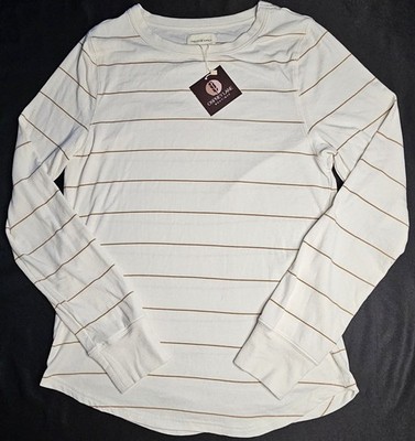 Ladies Thread & Supply Co. Long Sleeve Crewneck Striped Top Size Large - NWT NEW