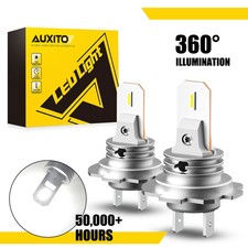 2x H7 LED AUXITO Headlight Bulbs Low Foglight High Beam Bright Super 6500K White