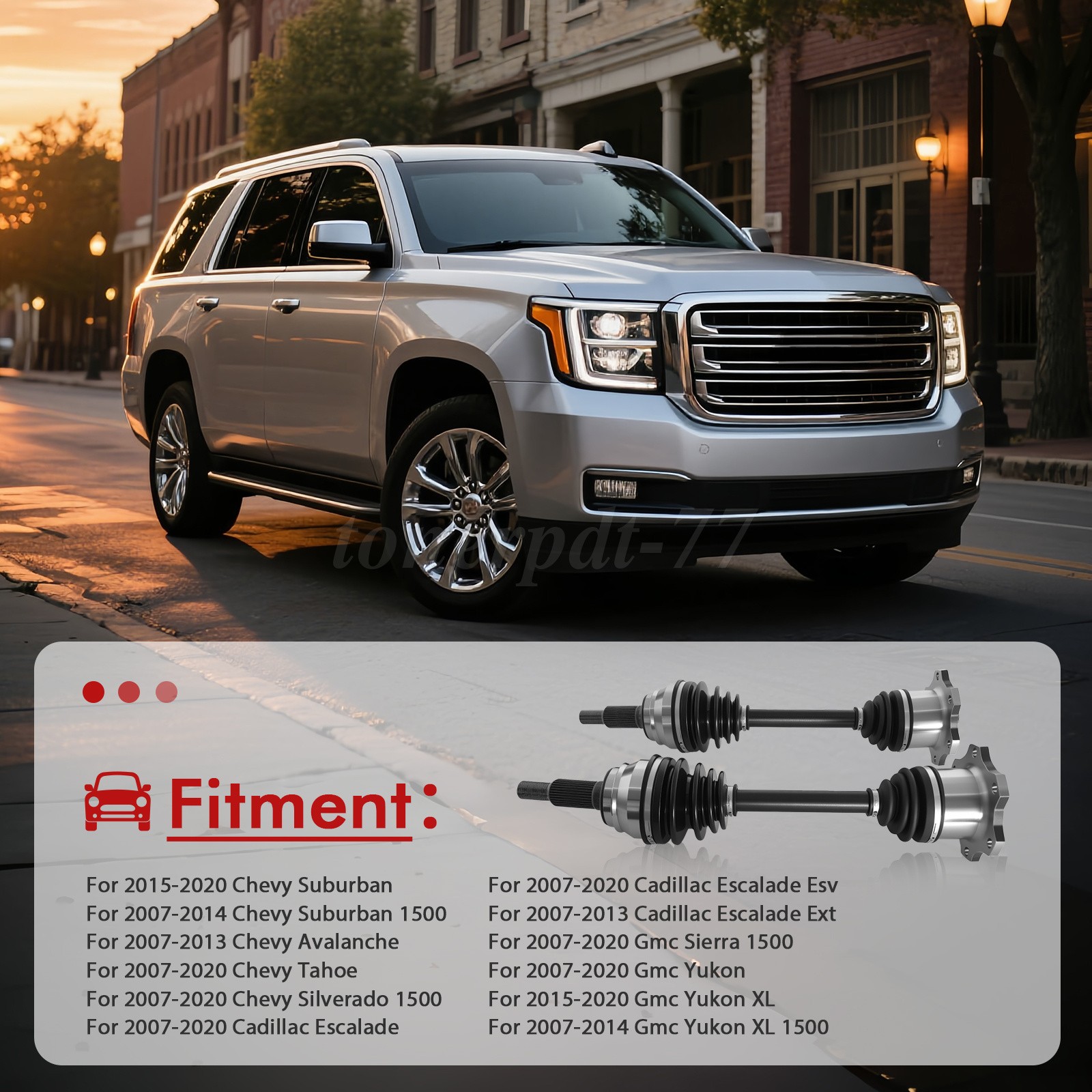 Pair Front CV Axle Shaft For Chevy Silverado GMC Sierra 1500 Tahoe 2007 ...