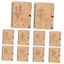 set Christian Gifts Bulk, Bible Verse Inspirational Notebook with 10 Flowers