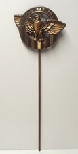 Vintage World War II Bronze Eagle Grave Marker w/Stake & Flag Holder  1941-1945