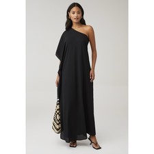 Show Me Your Mumu Tropez Maxi Dress Black One Shoulder Gown Wedding Guest Size M