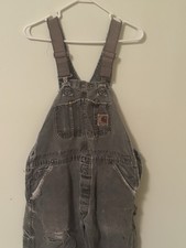 Carhartt Men s Overalls Faded Black Denim 34x30 Double Knee