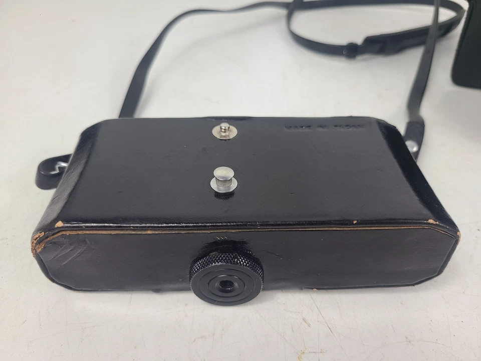 Estojo de câmera vintage para câmeras de filme Canon 35mm couro preto feito no Japão - Imagem 4 de 4