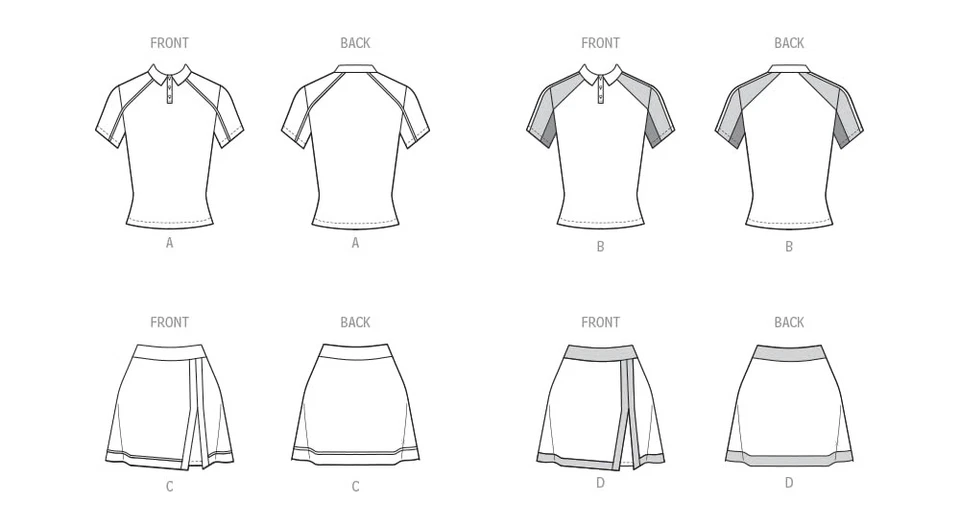 Misses' Skorts and Knit Top Sewing Pattern Packet, Design Code M8481, 18-20-2... - Image 3 of 4