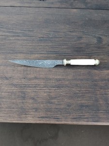One Of A Kind Dan Graves Damascus Knife 7" With Sterling Silver Accents